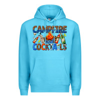 Ocean Blue campfire and cocktails Premium Hoodie - texasbilliewilder