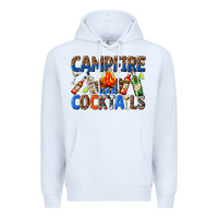 White campfire and cocktails Premium Hoodie - texasbilliewilder