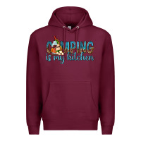 Burgundy camping is my kitchen with wine Premium Hoodie - texasbilliewilder