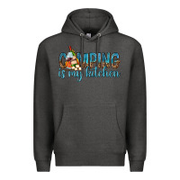 Charcoal Heather camping is my kitchen with wine Premium Hoodie - texasbilliewilder