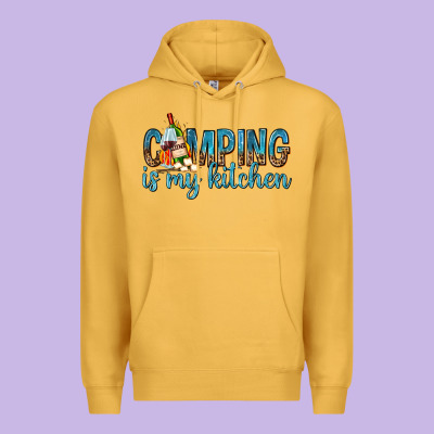 Premium Hoodie camping is my kitchen with wine