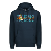 Navy camping is my kitchen with wine Premium Hoodie - texasbilliewilder