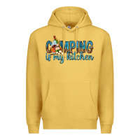 Antique Gold camping is my kitchen with wine Premium Hoodie - texasbilliewilder