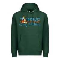 Sports Green camping is my kitchen with wine Premium Hoodie - texasbilliewilder