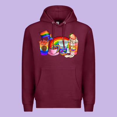Pride Coffee Cups Premium Hoodie Designed By Adodesignshop