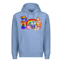 Colony Blue pride coffee cups Premium Hoodie - AdoDesignShop