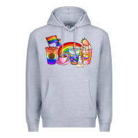 Heather Grey pride coffee cups Premium Hoodie - AdoDesignShop