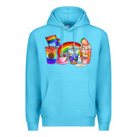 Ocean Blue pride coffee cups Premium Hoodie - AdoDesignShop
