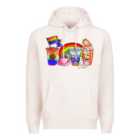 Pale Pink pride coffee cups Premium Hoodie - AdoDesignShop