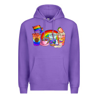 Purple pride coffee cups Premium Hoodie - AdoDesignShop