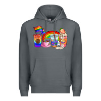 Rock pride coffee cups Premium Hoodie - AdoDesignShop