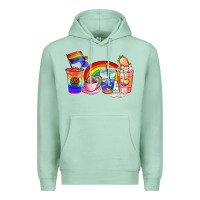 Seafoam pride coffee cups Premium Hoodie - AdoDesignShop