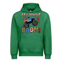 Emerald red white boom monster truck Urban Hoodie - RanaPortraitStore