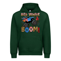 Forest Green red white boom monster truck Urban Hoodie - RanaPortraitStore