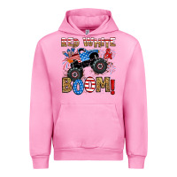 Fuchsia Pink red white boom monster truck Urban Hoodie - RanaPortraitStore