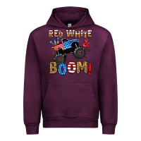 Mauve Wine red white boom monster truck Urban Hoodie - RanaPortraitStore