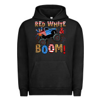 Pigment Black red white boom monster truck Urban Hoodie - RanaPortraitStore