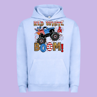 Urban Hoodie red white boom monster truck
