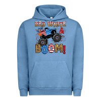 Pigment Pebble Blue red white boom monster truck Urban Hoodie - RanaPortraitStore