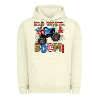 Pigment Pistachio red white boom monster truck Urban Hoodie - RanaPortraitStore
