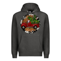 Charcoal Heather Farm Truck Christmas Premium Hoodie - RanaPortraitStore