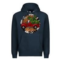 Navy Farm Truck Christmas Premium Hoodie - RanaPortraitStore