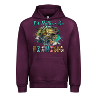 Mauve Wine i'd rather be fishing Urban Hoodie - RanaPortraitStore