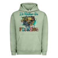 Pigment Oil Green i'd rather be fishing Urban Hoodie - RanaPortraitStore