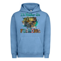 Pigment Pebble Blue i'd rather be fishing Urban Hoodie - RanaPortraitStore