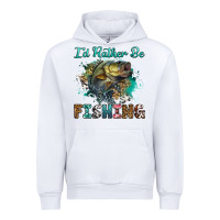 White i'd rather be fishing Urban Hoodie - RanaPortraitStore
