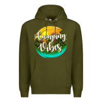 Army Green camping vibes Premium Hoodie - texasbilliewilder