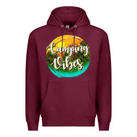 Burgundy camping vibes Premium Hoodie - texasbilliewilder