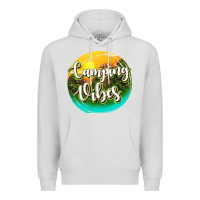Dove Grey camping vibes Premium Hoodie - texasbilliewilder