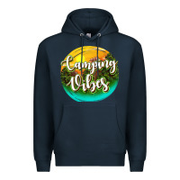 Navy camping vibes Premium Hoodie - texasbilliewilder