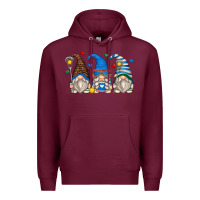 Burgundy lacrosse gnomes Premium Hoodie - Zillion Design Studio