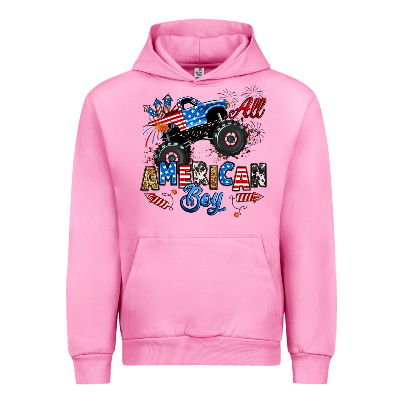 Fourth Of July Monster Truck All American Boy Urban Hoodie by RanaPortraitStore | Teevron
