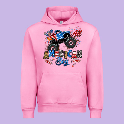 Urban Hoodie fourth of july monster truck all american boy