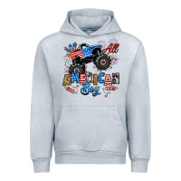Heather Grey fourth of july monster truck all american boy Urban Hoodie - RanaPortraitStore