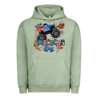 Pigment Oil Green fourth of july monster truck all american boy Urban Hoodie - RanaPortraitStore