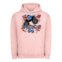 Pigment Salmon fourth of july monster truck all american boy Urban Hoodie - RanaPortraitStore