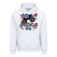 White fourth of july monster truck all american boy Urban Hoodie - RanaPortraitStore