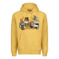 Antique Gold coffee cups horses Premium Hoodie - texasbilliewilder