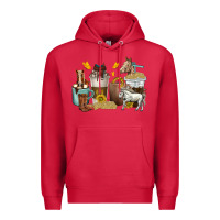 Cardinal coffee cups horses Premium Hoodie - texasbilliewilder
