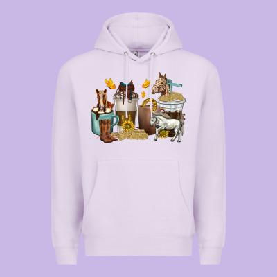 Premium Hoodie coffee cups horses