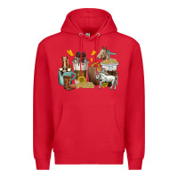 Red coffee cups horses Premium Hoodie - texasbilliewilder