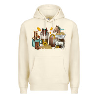 Sandshell coffee cups horses Premium Hoodie - texasbilliewilder