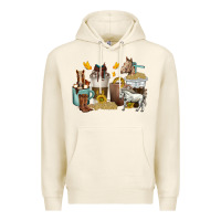Tofu coffee cups horses Premium Hoodie - texasbilliewilder