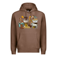Chestnut coffee cups horses Premium Hoodie - texasbilliewilder