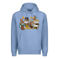 Colony Blue coffee cups horses Premium Hoodie - texasbilliewilder