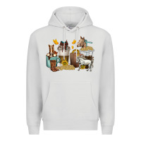 Dove Grey coffee cups horses Premium Hoodie - texasbilliewilder
